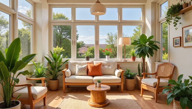 Sunroom with Picture Windows